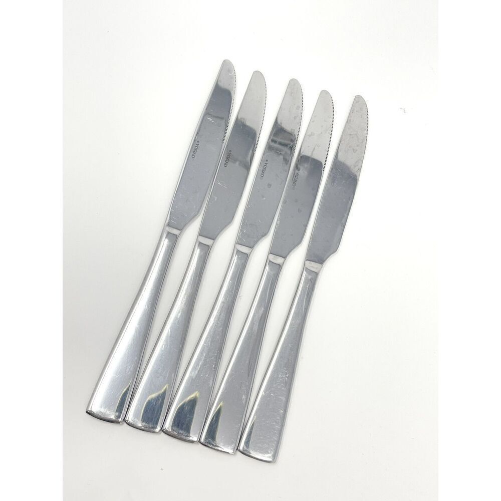 Oneida Grayson Glossy Stainless Steel French Solid Dinner Knives 9.5” Set Of 5